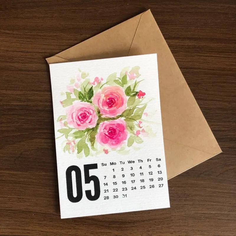 Thiệp / Lịch để bàn theo tháng kèm phòng bì 2