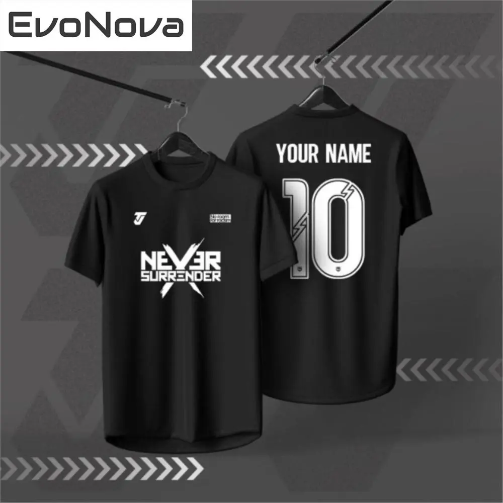 EvoNova Jersey NEVER SURRENDER TJ FREE CUSTOM NAMESET Black Free Custom Name Number