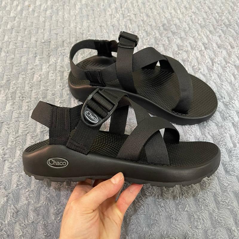 Sandal Chaco ( Bản Nhập Hàng Cao Cấp Rút Hậu)  Màu Đen Full Đế Bằng, Đế  Cao Su Pu  Quai Hậu  Nam