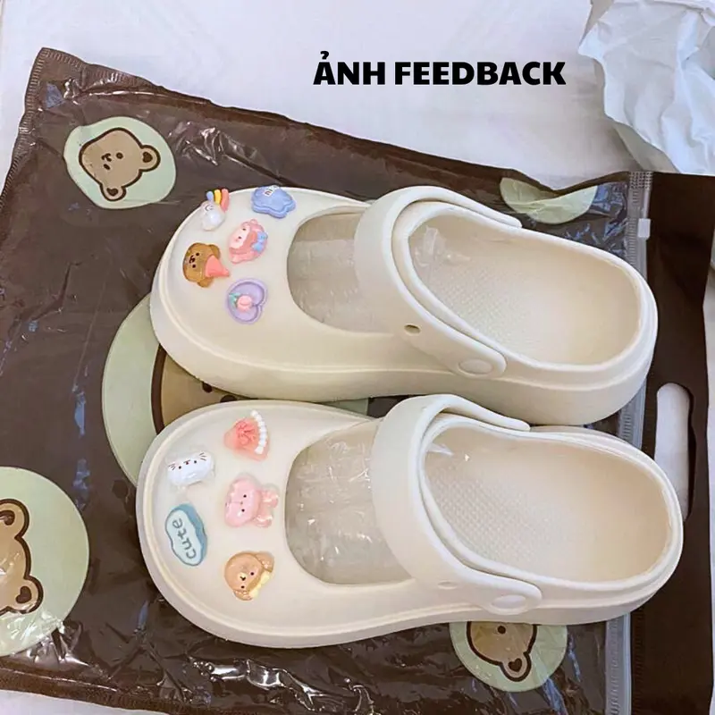 Dép nữ Mayto [MẪU 2025][XIXITIAO] sục nữ đế cao 5cm charm Pizza kiểu sandal quai hậu dễ thương hot trend 2023 CS-39 7