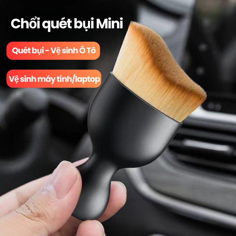 Chổi quét mini đầu cong cho vệ sinh nội thất ô tô và máy tính laptop - Lau Xe, Phụ Kiện