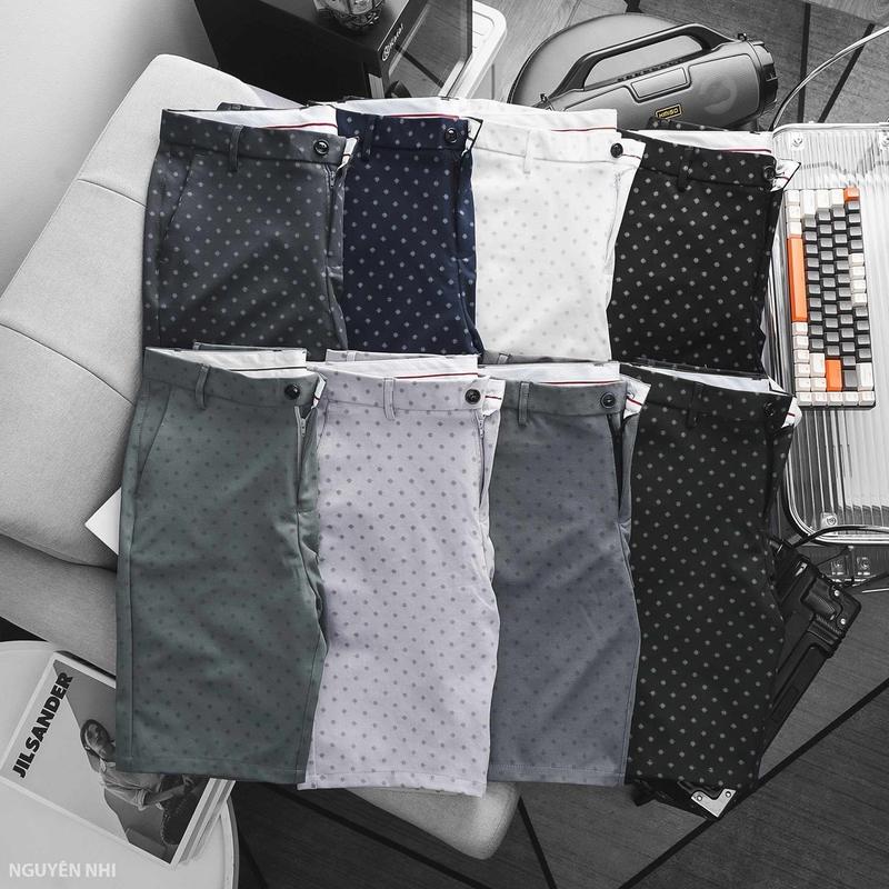 Quần sọt Tây Âu cao cấp nam co giãn nhẹ 2 chiều in chấm bi 02A02