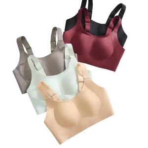 2pcs Seamless Bra for Women Large Bust Side Breast Collection Anti-Sagging Soft Support Lift Adjustment Rabbit Ear Fixed Cup Bra skims  bra cup bralette