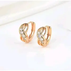 Perhiasan Fashion Wanita Anting Klip Titanium Motif Angka 8 Terbaru Anti luntur