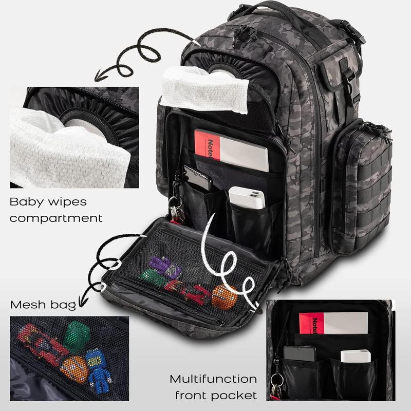 TikTok Shop Dad Diaper Bag Mens Diaper Bag Backpack with Diaper Changing Mat Military Diaper Backpack