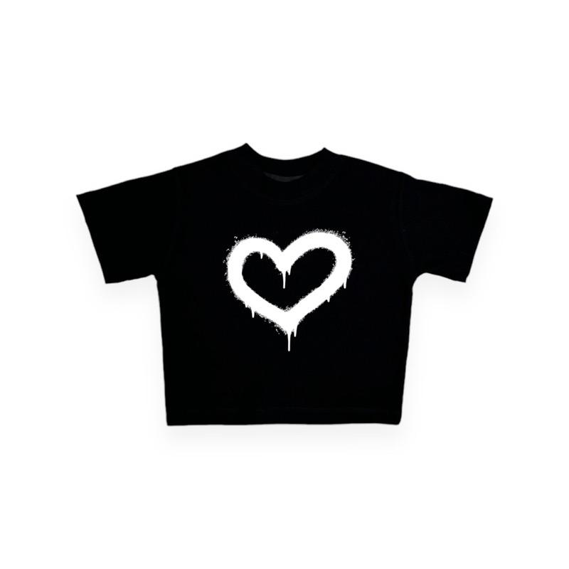 Áo phông croptop "Spray Heart" The Famous Nữ Women Voi Thun❤️ 6