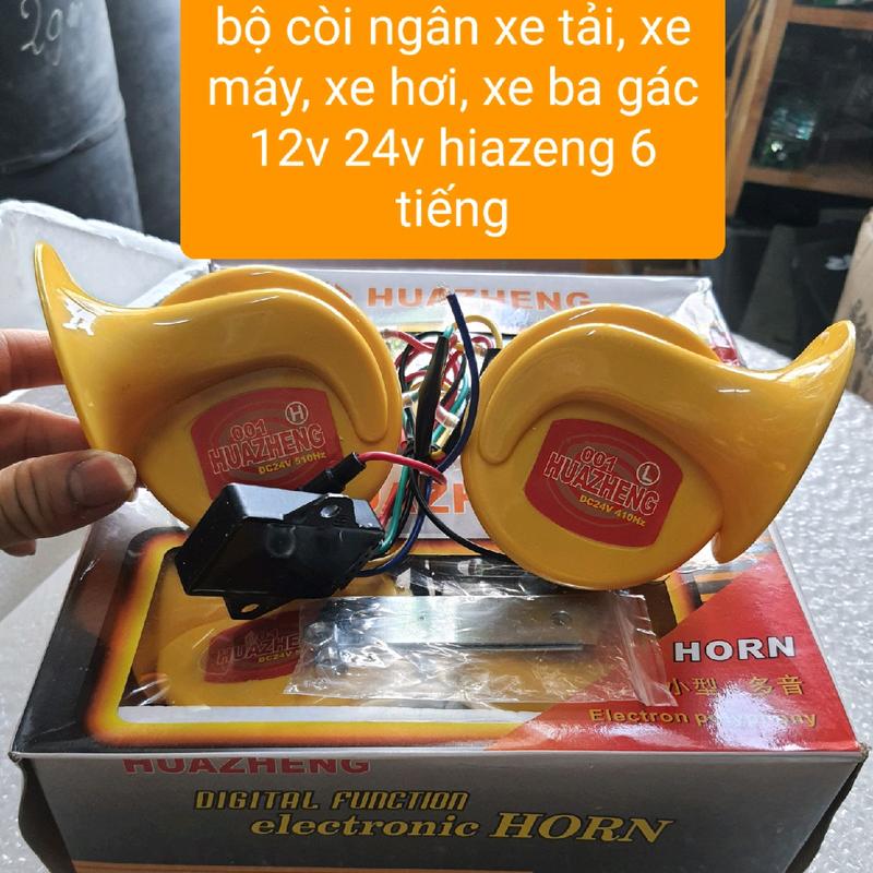 còi ngân kèn ngân 12v 24v âm thanh lớn còi ngan 6 tiếng cho xe tải,xe hơi xe máy xe ba gác Phụ Kiện Phụ Tùng