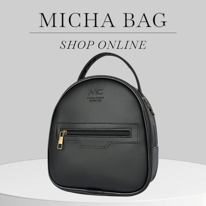 Balo mini da PU cao cấp thời trang nữ chính hãng Minhchau TT107 Trơn Backpack Đeo Vai Nhung balo