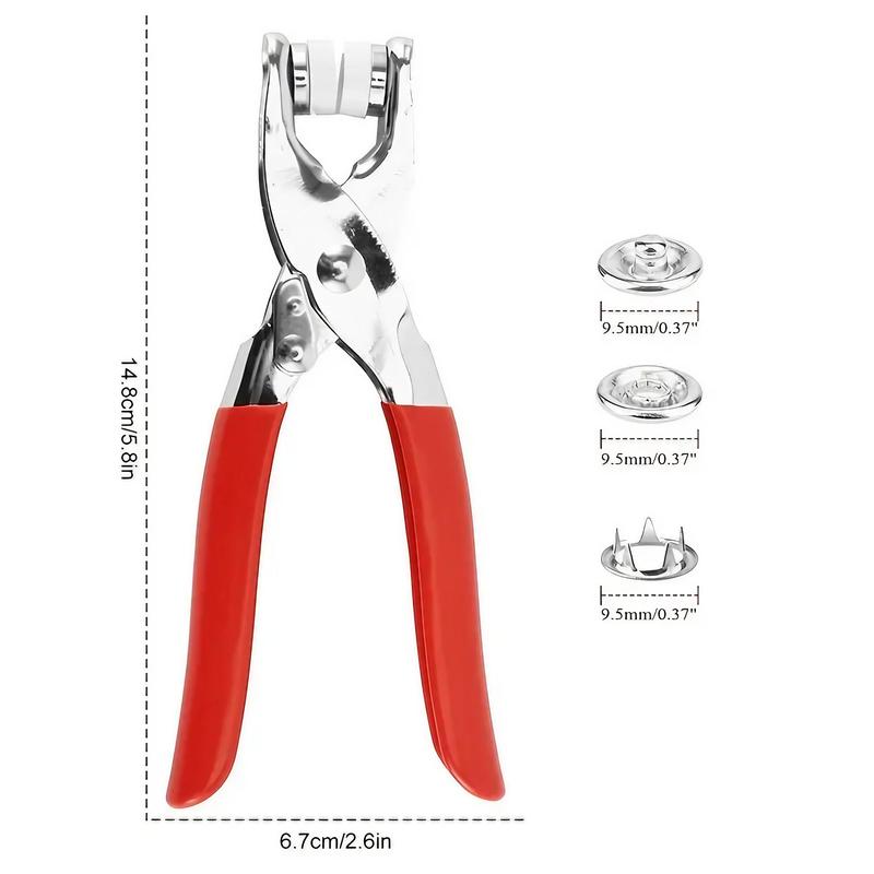 Product Introduction of Metal Button Tool Kit, 1 Set Including 1 Count Installation Pliers & 50 Sets Snap Buttons, DIY Craft Accessories for Clothes, Jeans, Handbag 1