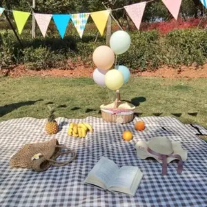 tikar piknik/kain piknik /fotografer dan tasnya Camping Outdoor motif kotak 1cm