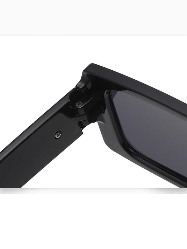 Unisex Street Style Square Frame Sunglasses, 1 Pair Vintage Trendy Sunglasses for Women & Men, Fashionable Casual Sunglasses for Outdoor Activities with Glasses Cloth & Storage Case 3