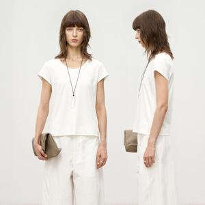 Minimalist Pleated Short Sleeve T-Shirt