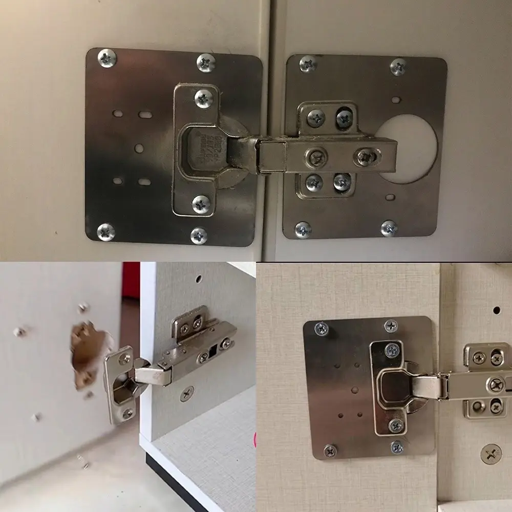 6/10PCS Stainless Steel Hinge Repair Plate Hardware Anti-rust Fixing Plate for Cabinet Door Reinforcement Installation