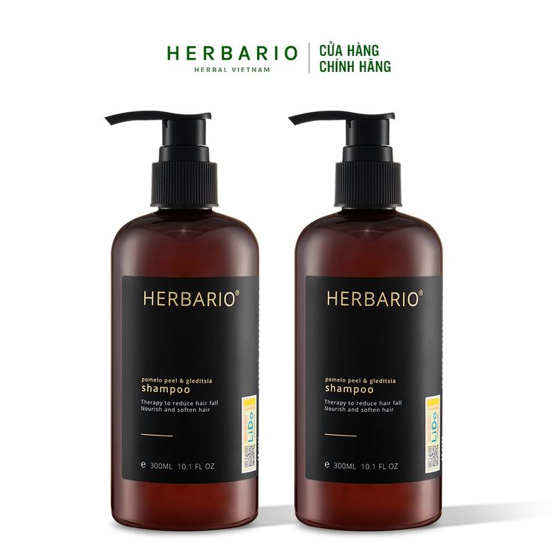 Combo 2 chai Dầu gội Vỏ bưởi và Bồ kết Herbario 300ml/1chai