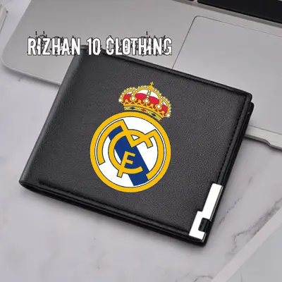 Dompet Lipat pria Realmadrid Dompet Custom Pria Real Madrid Dompet Wallet Klub Bola Real Madrid Kartu Kulit
