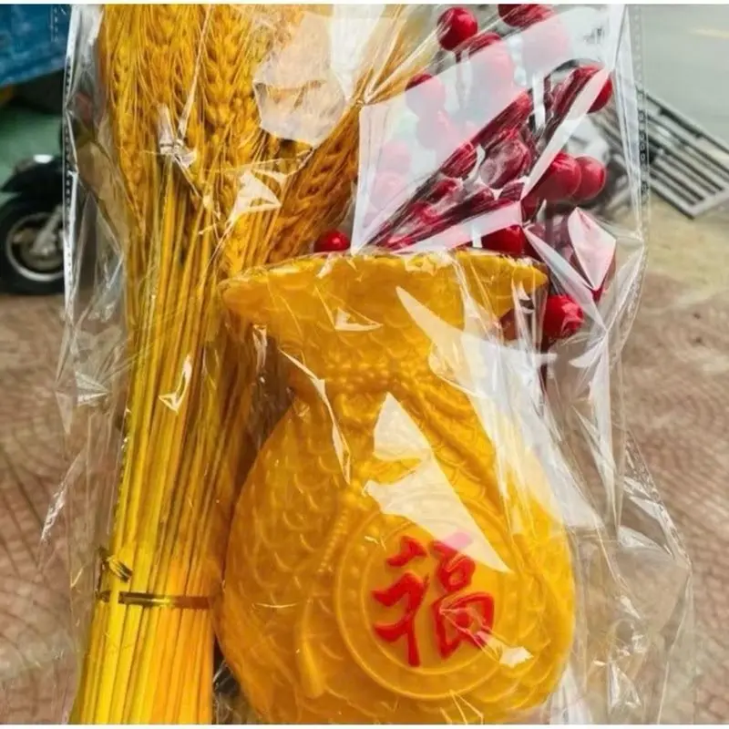 Bộ Bình Hoa Tài Lộc Bông Lúa Mạch 3 Món + 5 Nhánh Đào Đông + Bình Cắm Decor Lọ Hoa   Decor Phòng Trang Trí Nhà rất đẹp 1