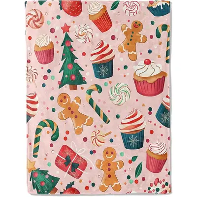 Cupcakes and Cashmere holiday green blanket high quality !