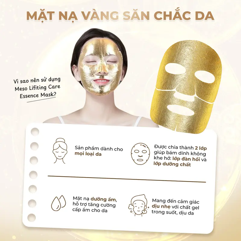 Mặt Nạ Vàng hỗ trợ săn chắc da, nâng cơ và dưỡng ẩm dịu nhẹ Laonmedi Meso Lifting Care 30ml (10 miếng) Skincare Cosmetics  VKM Hàn Quốc 3
