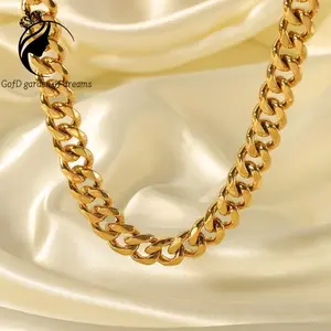 Dilapisi emas 18 karat Kalung Emas Titanium Heavy-Duty yang Stylish dan Tahan Warna - Aksesori Serbaguna untuk Segala Acara Perhiasan