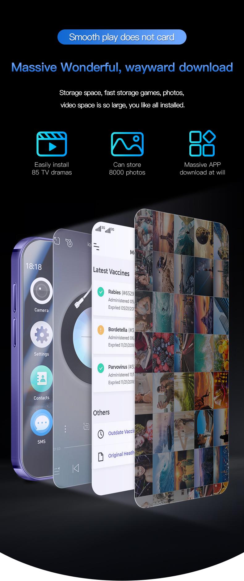 Product Introduction of Soyes xs17 3.0 "mini smart phone android9.0 Face ID 2GB RAM 16GB ROM dual SIM standby GPS 1950mAh 3g small phone mobile smartphone cellphone 26