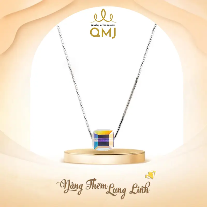 QMJ STORE - Q49 Dây chuyền CẦU VỒNG PHALE 7 màu lấp lánh, dây rút bạc nữ đẹp thời trang phụ kiện trang sức bạc 925 cao cấp NT15 0