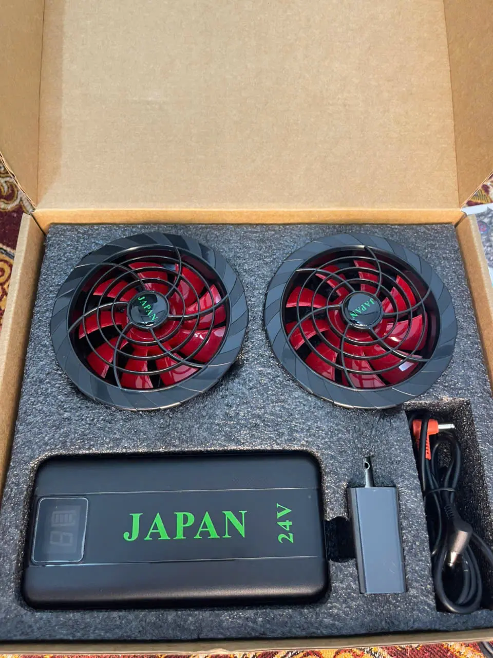 Bộ Pin Áo Điều Hòa JAPAN 94000mha QUẠT KHÔNG CHỔI THAN
