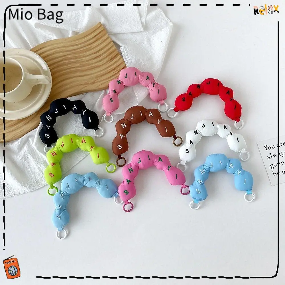 Fashion Adjustable Shoulder Bag Strap Filled Cotton Replacement Handbag Belts Embroidered Letter Wrist Strap