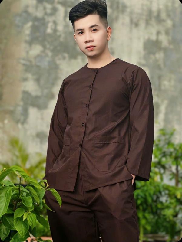  Đồ Lam Đi Chùa Mẫu Bà Ba Nam Trắng - Vải Kate - Dành Cho Nam 