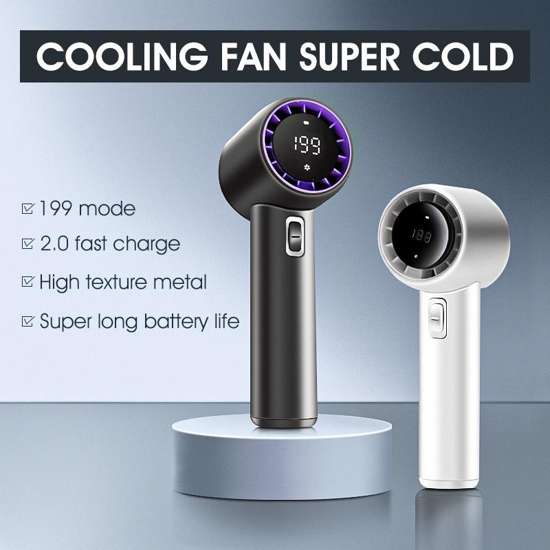 Handheld Fan Air Turbo Cooler Portable Fan Mini Aircon Fan LED Display ...