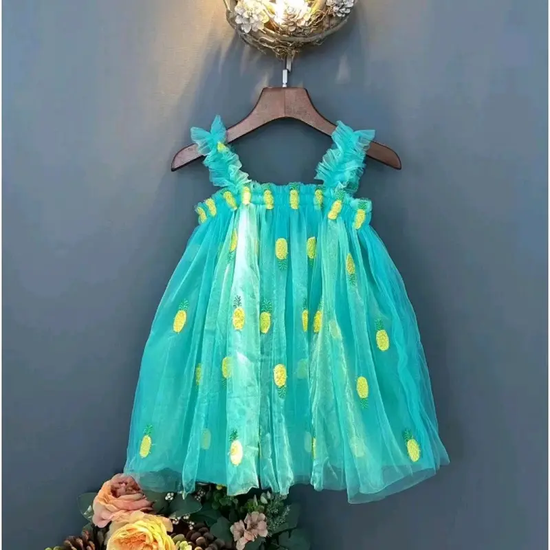 DRESS ANAK PEREMPUAN PINEAPPLE / MOTIF NENAS / KUALITAS IMPORT 0