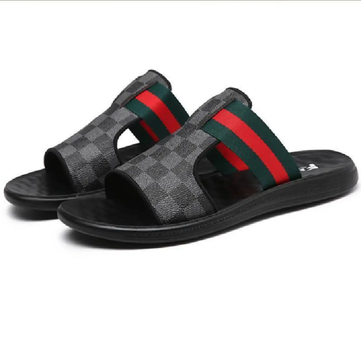 2025 Men's Slippers  New Trendy Summer Men's Sandals Outdoor Fashion Genuine Leather Beach Shoes Hot Sale