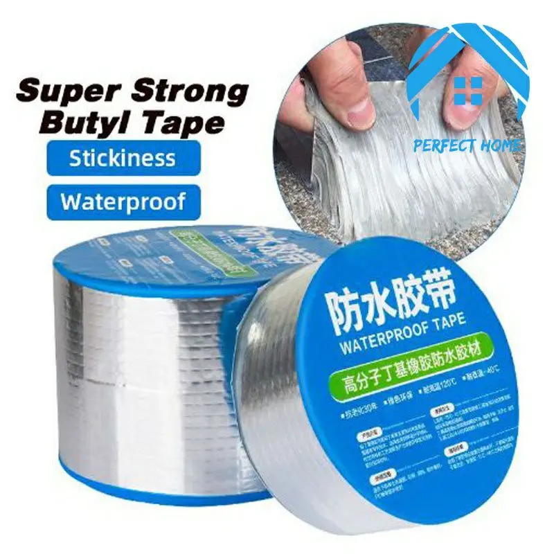 Lakban Anti Bocor Lem Anti Air Aluminium Foil Butyl Super Waterproof Tape Tambal