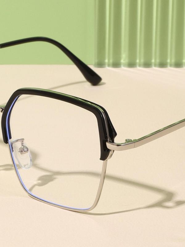 Simple Anti-blue Light Eyeglasses for Everyday Use, Basic Square Frame Fashion Eyeglasses for Women & Men, Fashion Eyeglasses for Daily Clothing Decor 8