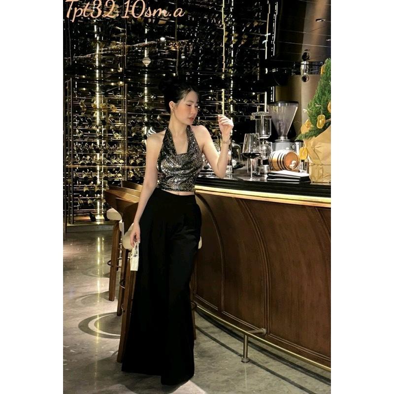 Áo Yếm cổ đổ kim sa bling bling kèm mút ngực khoe vai xinh 5