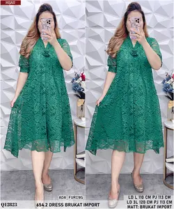 654.2 / 653 DRESS BRUKAT Q12828 Casual Wanita Fashion Kekinian Viral
