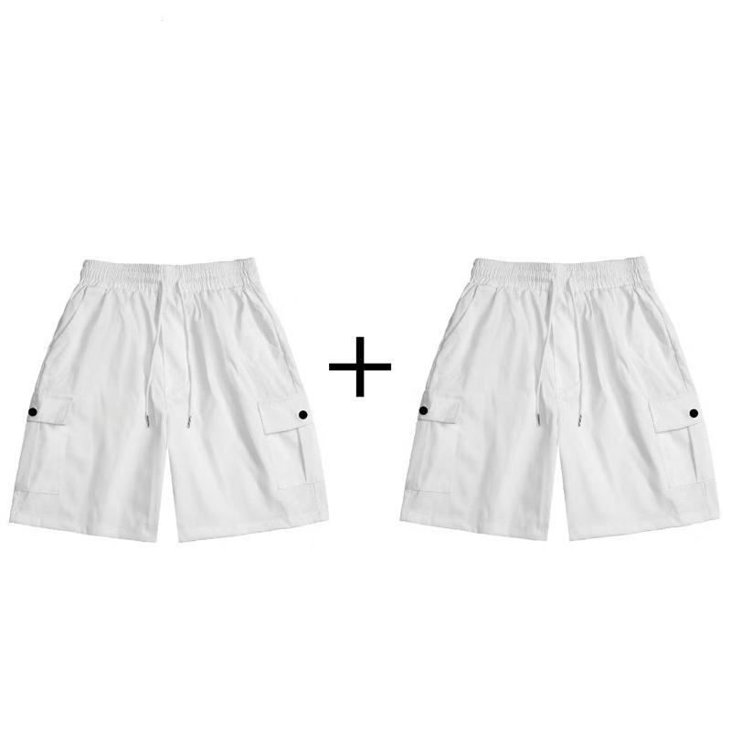 CONBO 2 QUẦN SHORT KAKI TÚI HỘP PN.STORE1993 nam nữ chất liệu kaki gió mặc thoáng mát Menswear Baggy Nhung Kem 7