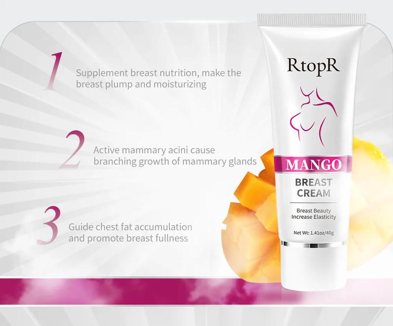 Product Introduction of New Model[LazChoice]  RtopR Mango Breast Enlargement Cream Krim Pembesaran Payudara For Women Full Elasticity Chest Care Firming Lifting Big Bust Body Cream Breast Fast Growth Cream 2