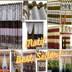 Gorden Motif Minimalis Aesthetic Untuk Pintu dan Jendela Smokring 12 Ukuran 135 cm x 220 cm Murah Meriah