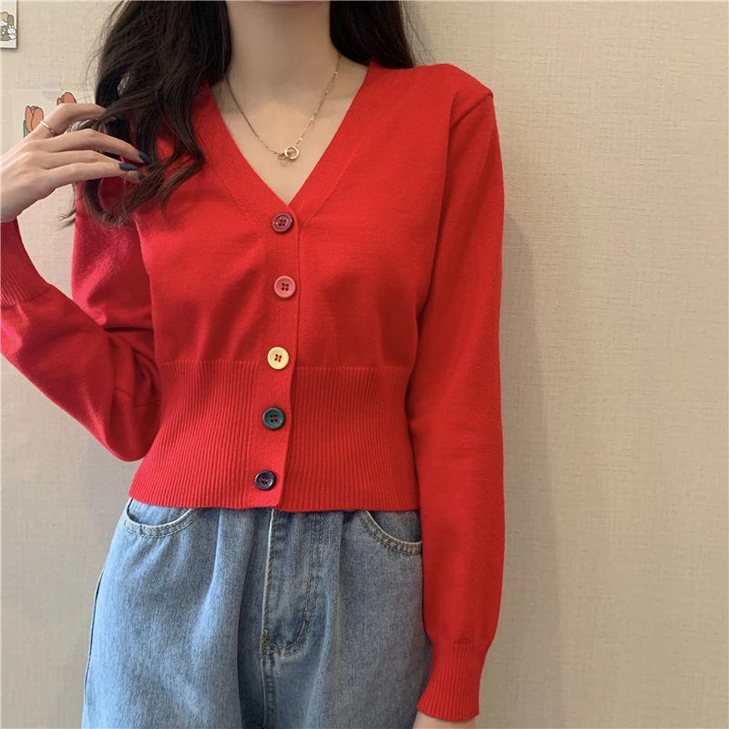 Product Introduction of Áo Thun Dài Tay Cho Nữ, Áo Ngắn Cạp Cao, Cổ Chữ V, Sang Trọng, Hàng Dệt Kim, Mùa Xuân Và Mùa Thu Top 12