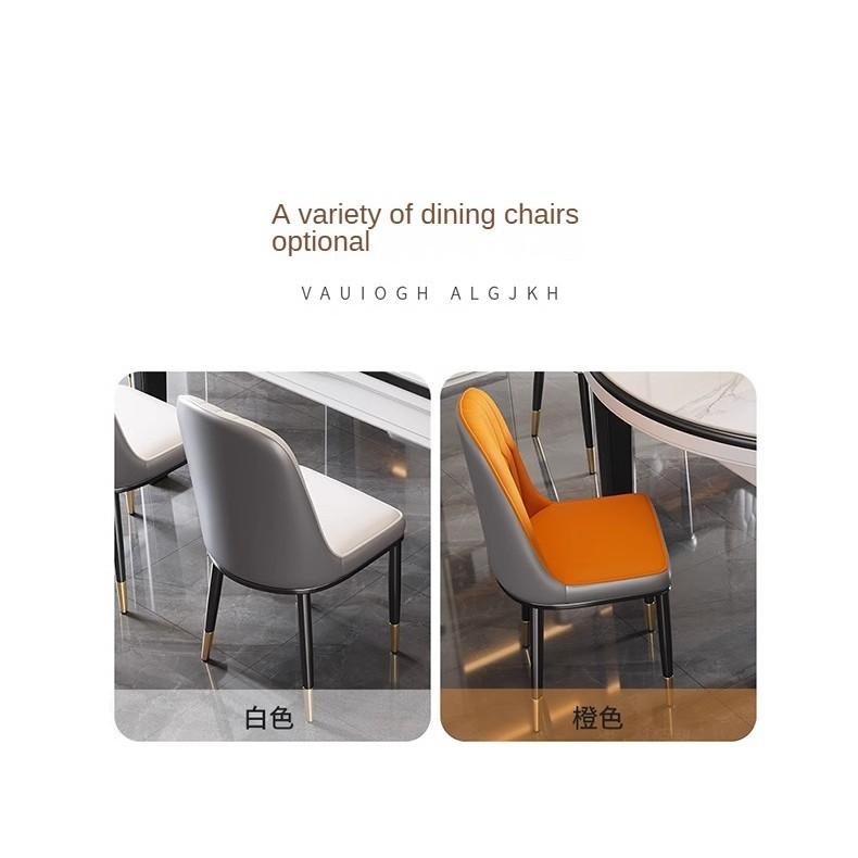 Rock Plate Dining Table and Chairs Combination of Modern Simple Light Luxury Household Solid Wood Retractable Eating Table 5