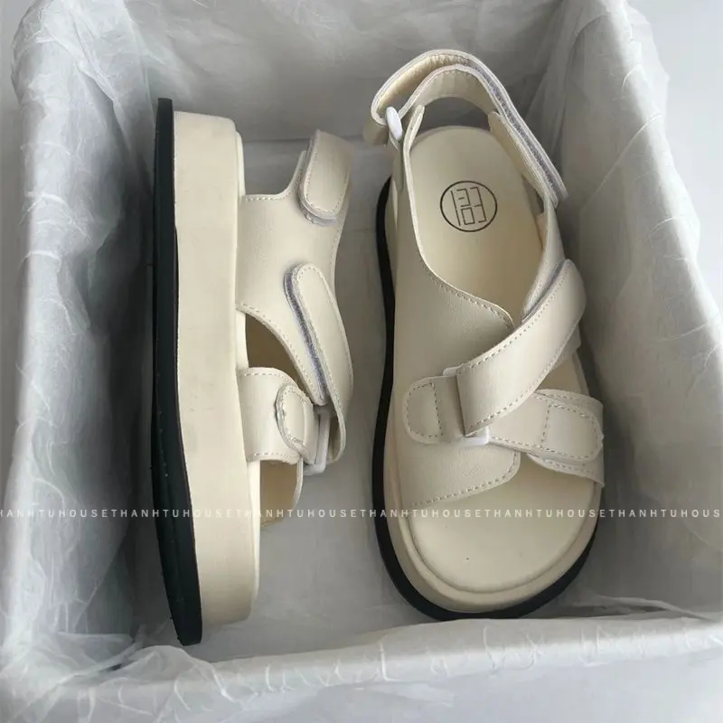 Dép Sandal Quai Chéo Ulzzang Da Mềm Đế Dày Phong Cách Hàn Quốc - SA004 Nữ DéP Shoes GiàY