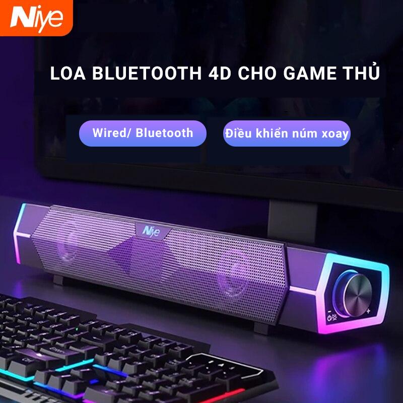  Loa Bluetooth Niey V18 - Tích hợp Micro và soundcard - Cắm trực tiếp cổng USB của PC - LED RGB nháy theo nhạc- Núm xoay điều chỉnh âm lượng và LED - BH 12T 