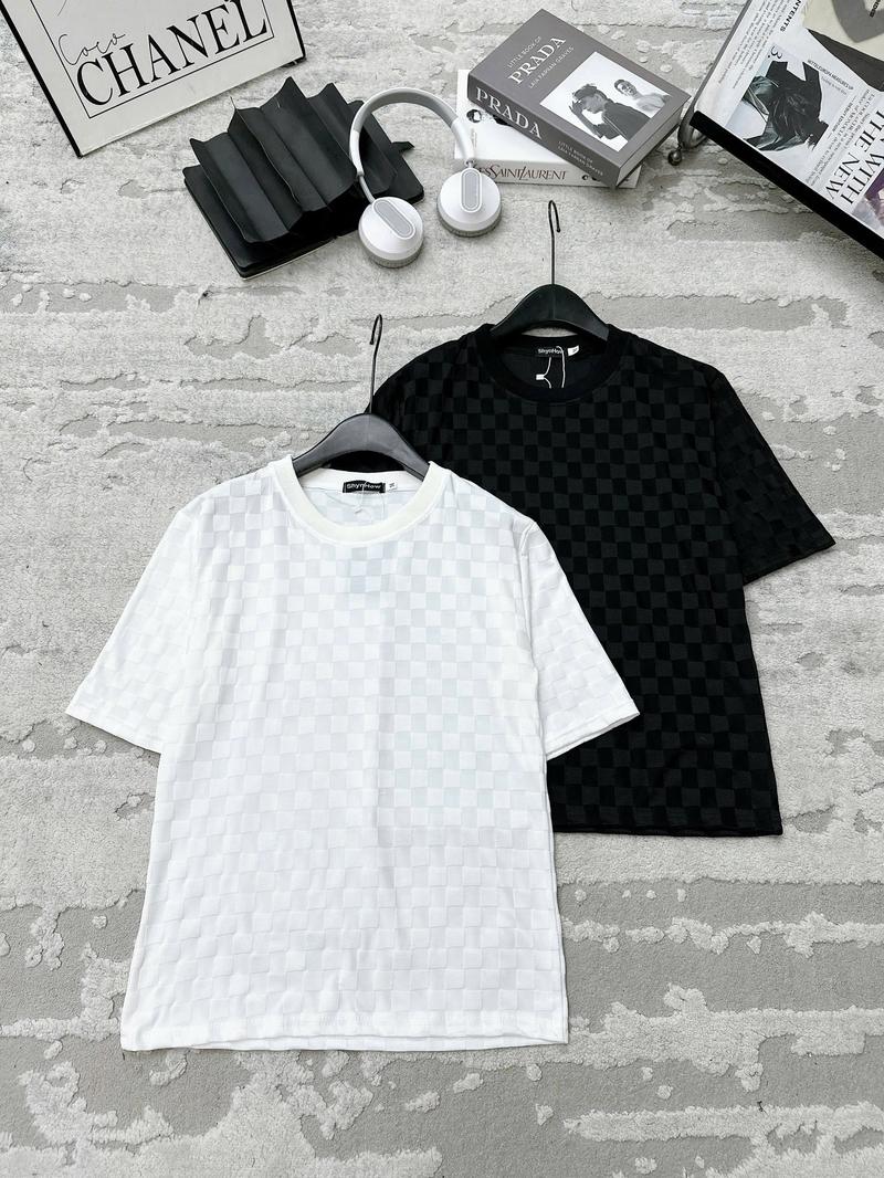 Product Introduction of Áo thun nam cổ tròn vải caro đen trắng AT2599 chất cotton mặc mát và thấm hút tốt 22