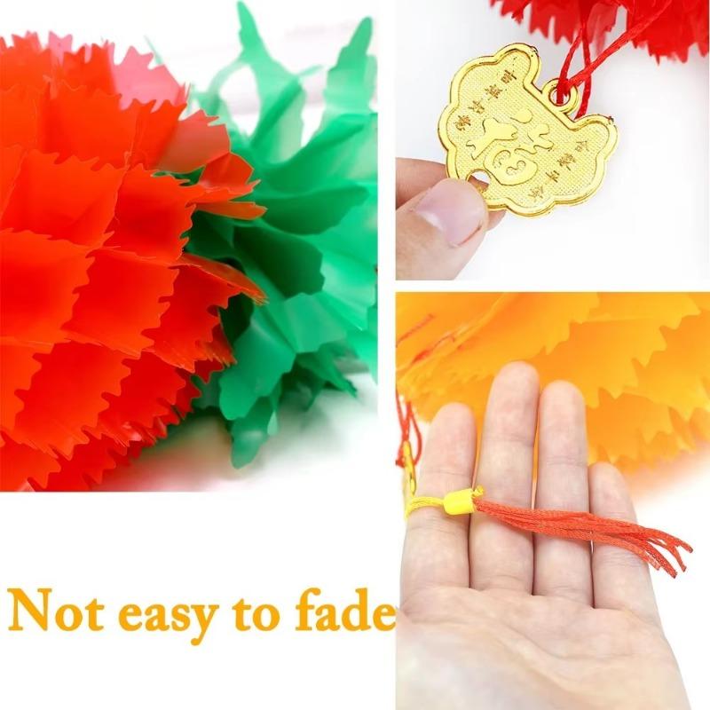 Product Introduction of Chinese Traditional Spring Festivals Pineapple Honeycomb Ball Lantern Oil-plastic Paper Hanging Lanterns Chinese New Year Gifts Decor 25
