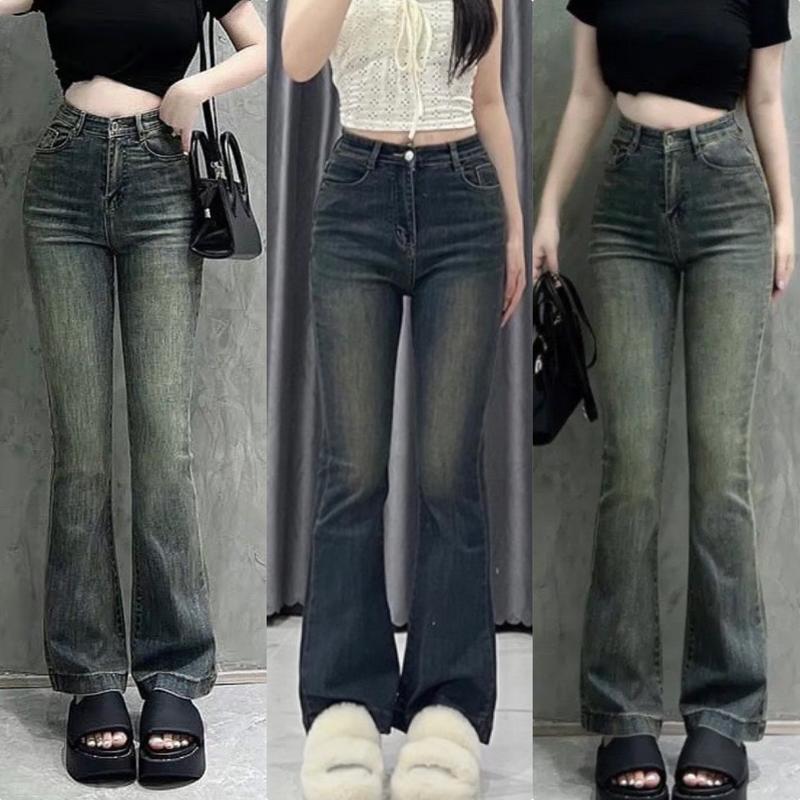 [HOT] [LOE HÁCH DÁNG] Quần jean ống loe lưng cao CẠP CAO CO DÃN 4 chiều LÊN DÁNG SIÊU XINH