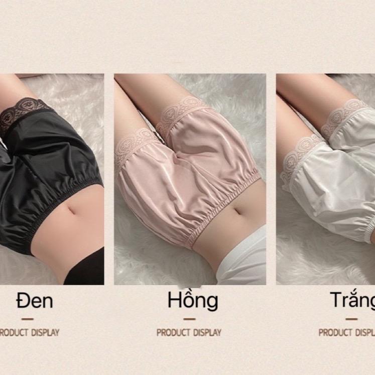 Quần lụa ngủ mặc trong váy -quần đùi ngủ Có hoa Nữ Women Quần Ngủ 7