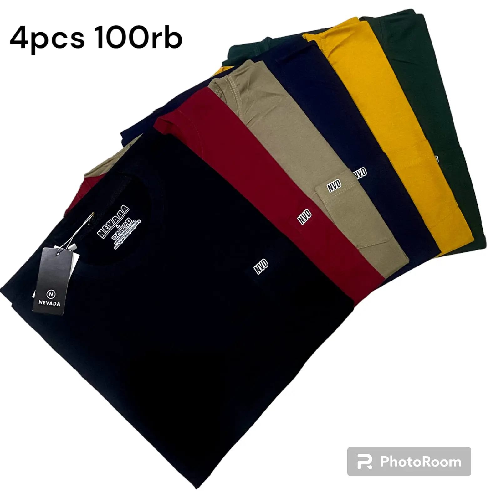 paket 4 pcs 100 ribu / kaos pocket saku nvd / kaos pria distro terbaru / kaos lengan pendek Katun