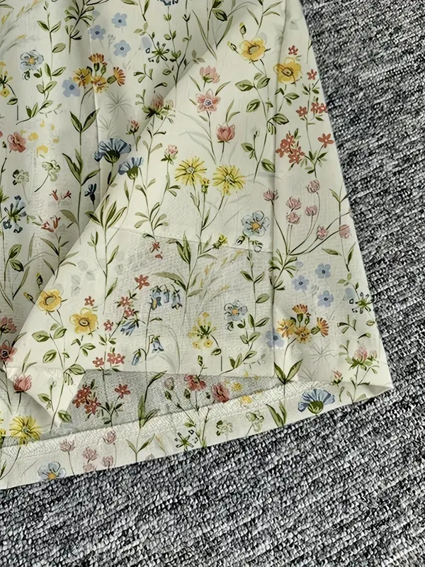 【Plus Size】 Floral Print Shorts, Casual Comfy Shorts for Summer, Women's Bottoms for Daily Wear 7