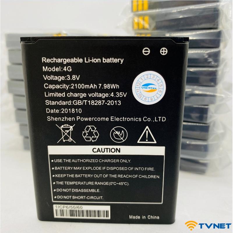 Pin thay thế cho Phát Wifi 4G Viettel D6610 dung lượng 2100mAh. Pin mới 100% - Bảo hành 1 đổi 1