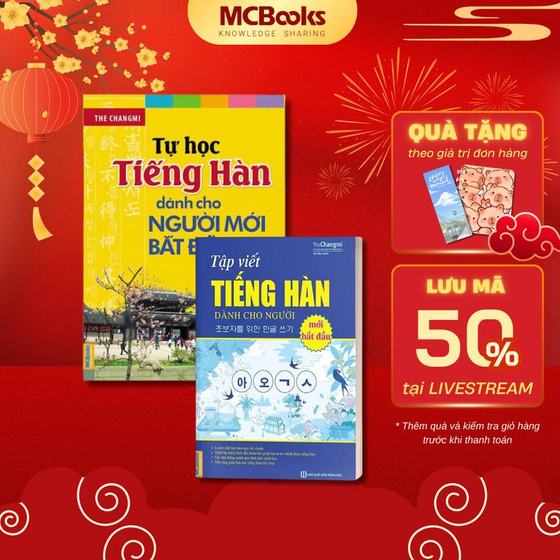 Sách - Combo Tự Học Tiếng Hàn Dành Cho Người Mới Bắt Đầu + Tập Viết Tiếng Hàn Dành Cho Người Mới Bắt Đầu Mcbooks